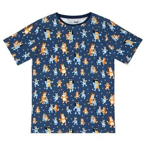 Little Sleepies Bluey Dance Mode Men’s Short Sleeve Pajama Shirt L